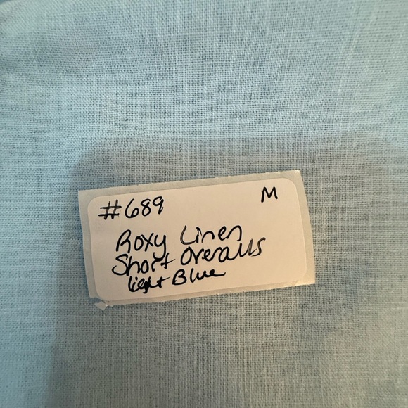 Roxy Blue Linen Overalls with pockets. Medium - Picture 7 of 7